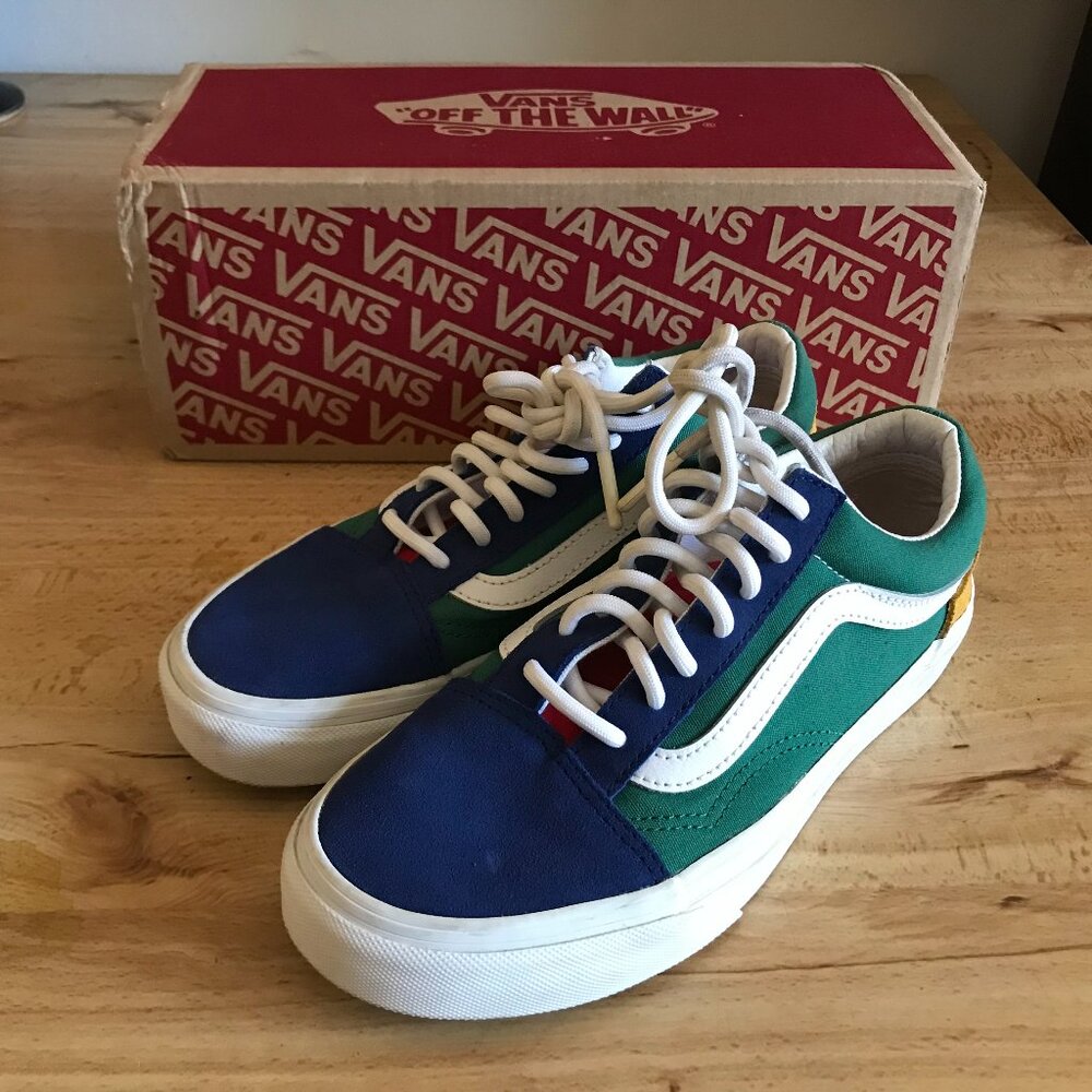 VANS OLD SKOOL SHOE YACHT CLUB SUEDE COLORBLOCK WOMENS 6 MENS 4.5